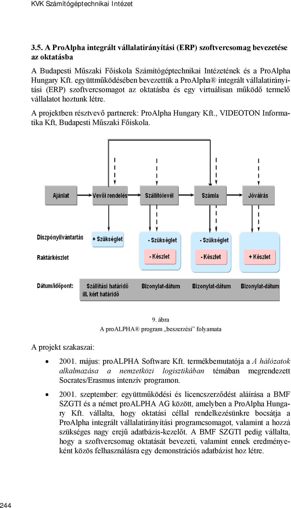 együttműködésében bevezettük a ProAlpha integrált vállalatirányítási (ERP) szoftvercsomagot az oktatásba és egy virtuálisan működő termelő vállalatot hoztunk létre.