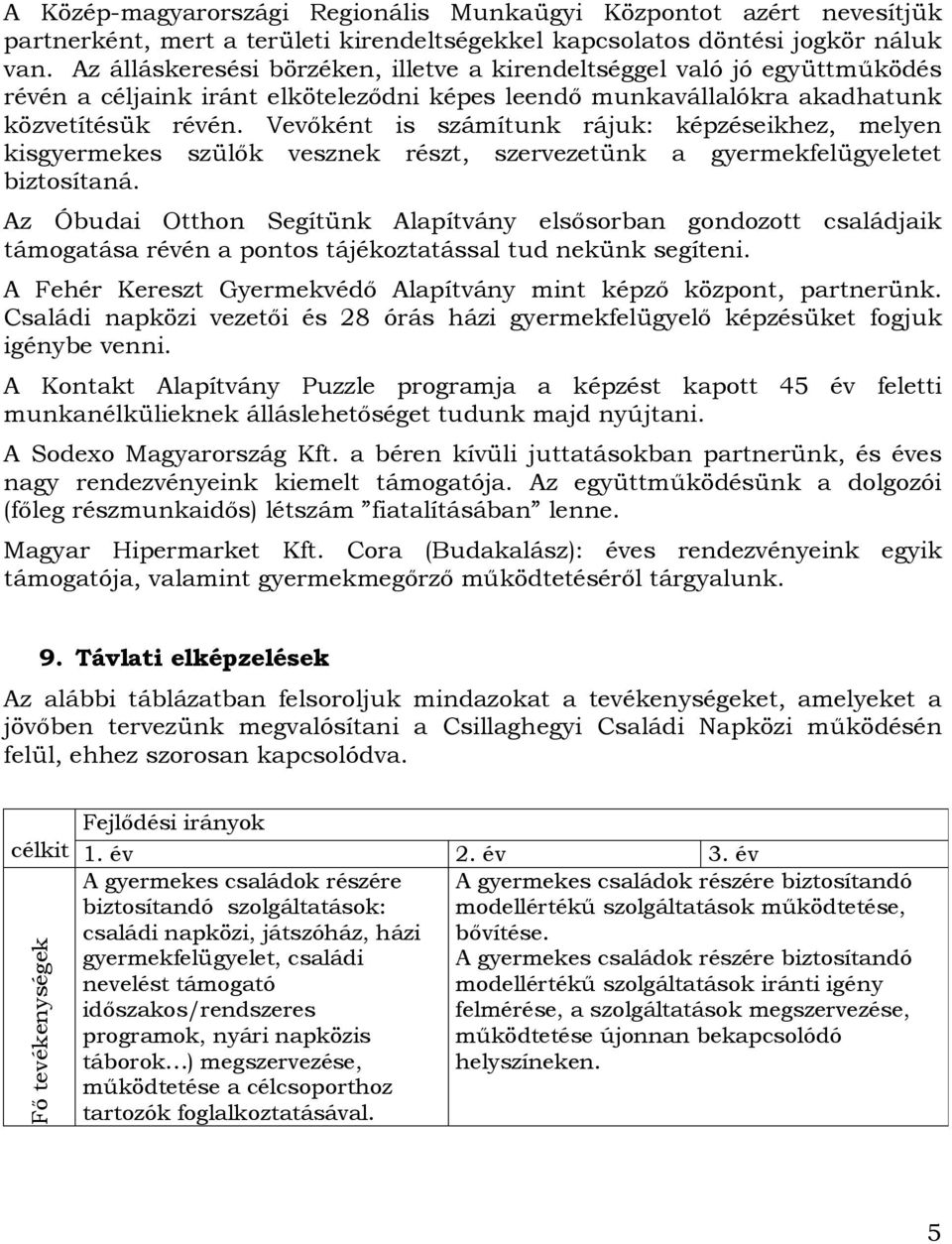 Vevőként is számítunk rájuk: képzéseikhez, melyen kisgyermekes szülők vesznek részt, szervezetünk a gyermekfelügyeletet biztosítaná.