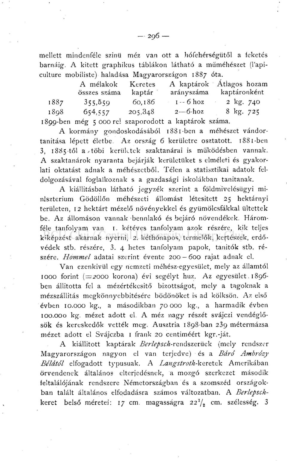 szaporodott a kaptárok száma. A kormány gondoskodásából 188l-ben a méhészet vándortanitása lépett életbe. Az ország 6 kerületre osztatott.