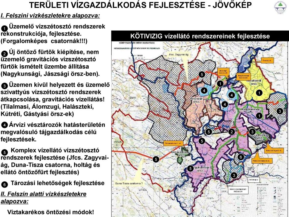 3 Üzemen kívül helyezett és üzemelő szivattyús vízszétosztó rendszerek átkapcsolása, gravitációs vízellátás!