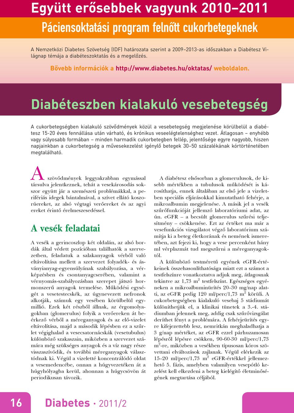 Diabéteszben kialakuló vesebetegség A cukorbetegségben kialakuló szövődmények közül a vesebetegség megjelenése körülbelül a diabétesz 15-20 éves fennállása után várható, és krónikus