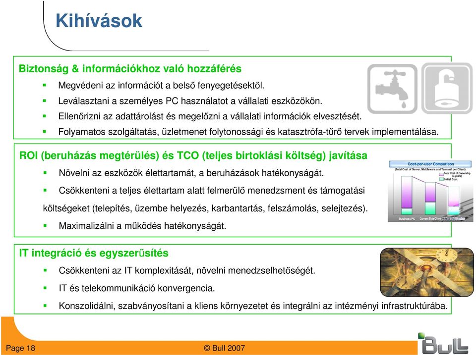 ROI (beruházás megtérülés) és TCO (teljes birtoklási költség) javítása Növelni az eszközök élettartamát, a beruházások hatékonyságát.