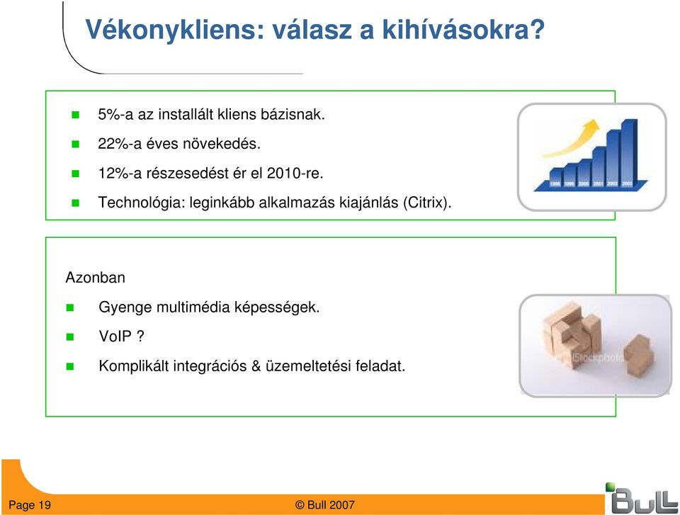 Technológia: leginkább alkalmazás kiajánlás (Citrix).