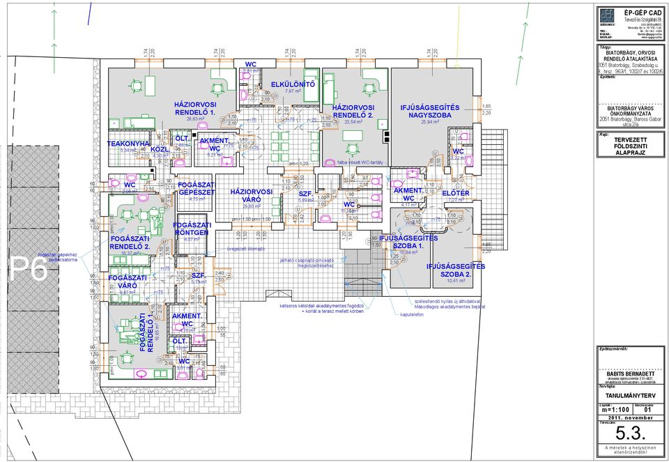 WC 5,21 m 2 1,10 r=75 WC 2,81 m 2 1,10 75 r=75 r=75 1,10 1,74 2,60 2,20 ELKÜLÖNÍTŐ 7,87 m 2 r=75 r=75 pm= 1,20 1,10 1,74 2,20 H falba vésett WC-tartály 1,74 2,20 IFJÚSÁGSEGÍTÉS HÁZIORVOSI 23,54 m 2