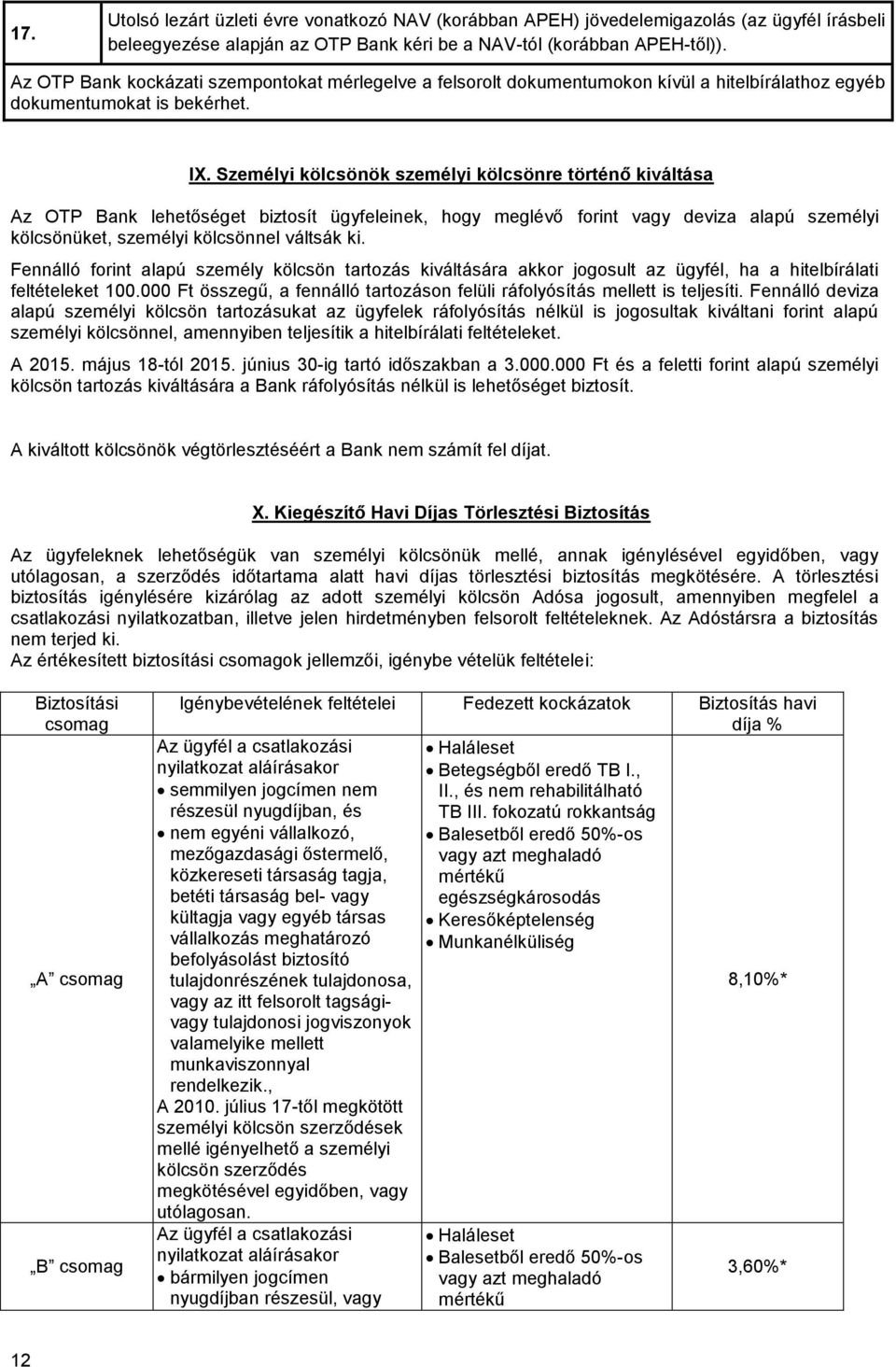 Személyi kölcsönök személyi kölcsönre történő kiváltása Az OTP Bank lehetőséget biztosít ügyfeleinek, hogy meglévő forint vagy deviza alapú személyi kölcsönüket, személyi kölcsönnel váltsák ki.