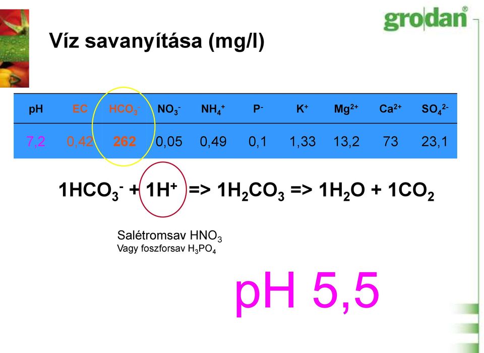 13,2 73 23,1 1HCO 3 - + 1H + => 1H 2 CO 3 => 1H 2 O +