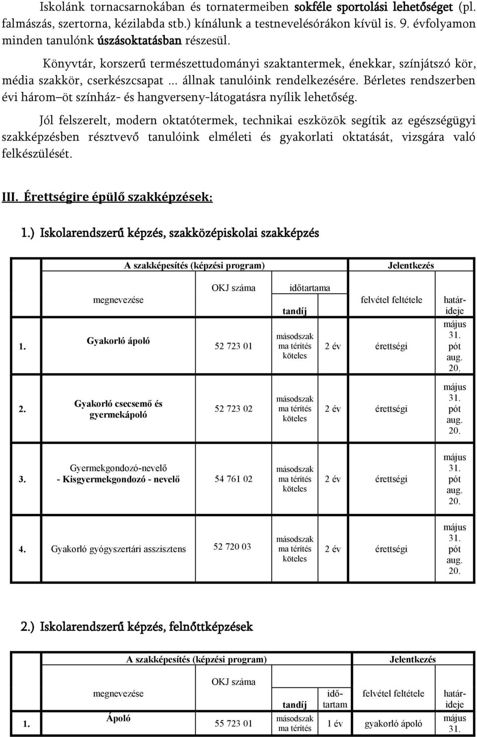 Bérletes rendszerben évi három öt színház- és hangverseny-látogatásra nyílik lehetőség.