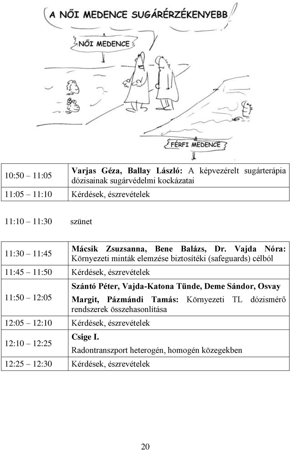 Vajda Nóra: Környezeti minták elemzése biztosítéki (safeguards) célból 11:45 11:50 Kérdések, észrevételek 11:50 12:05 Szántó Péter, Vajda-Katona