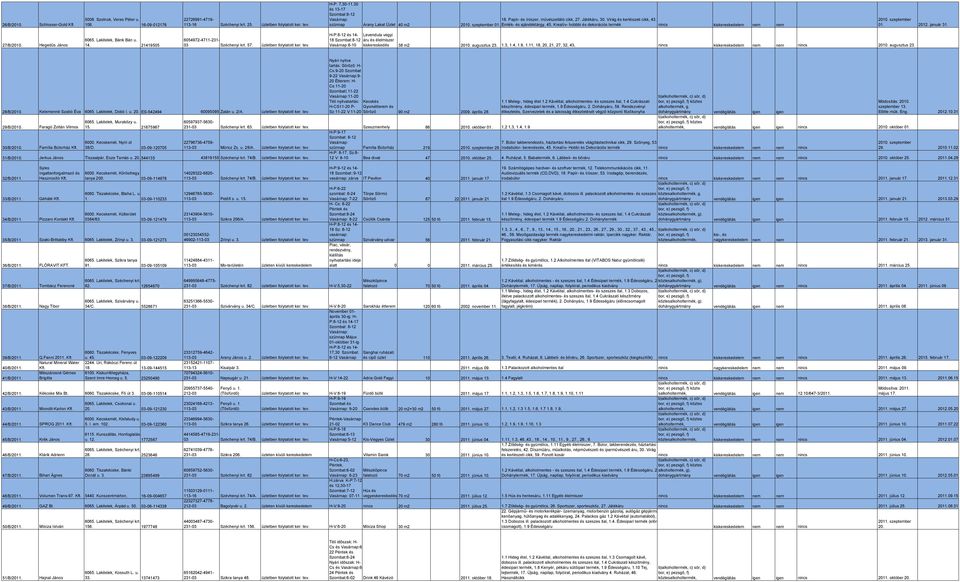 Emlék- és ajándéktárgy, 45. Kreatív- hobbbi és dekorációs termék nincs nem nem 2010. szeptember 01. 2012. január 31. 27/B/2010. Hegedűs János 6065. Lakitelek, Bánk Bán u. 14.