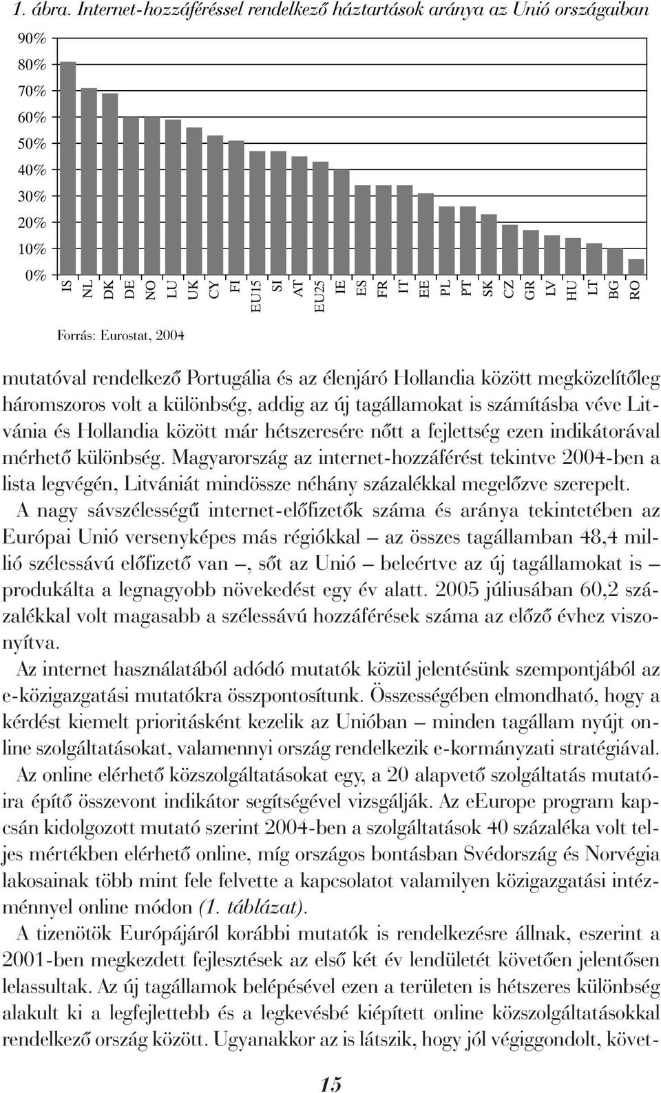 rendelkezõ Portugália és az élenjáró Hollandia között megközelítõleg háromszoros volt a különbség, addig az új tagállamokat is számításba véve Litvánia és Hollandia között már hétszeresére nõtt a