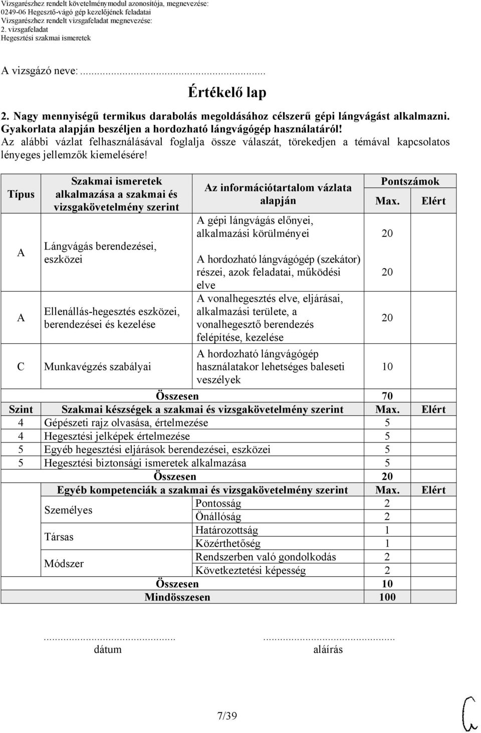 információtartalom vázlata alapján gépi lángvágás előnyei, alkalmazási körülményei hordozható lángvágógép (szekátor) részei, azok feladatai, működési elve vonalhegesztés elve, eljárásai, alkalmazási