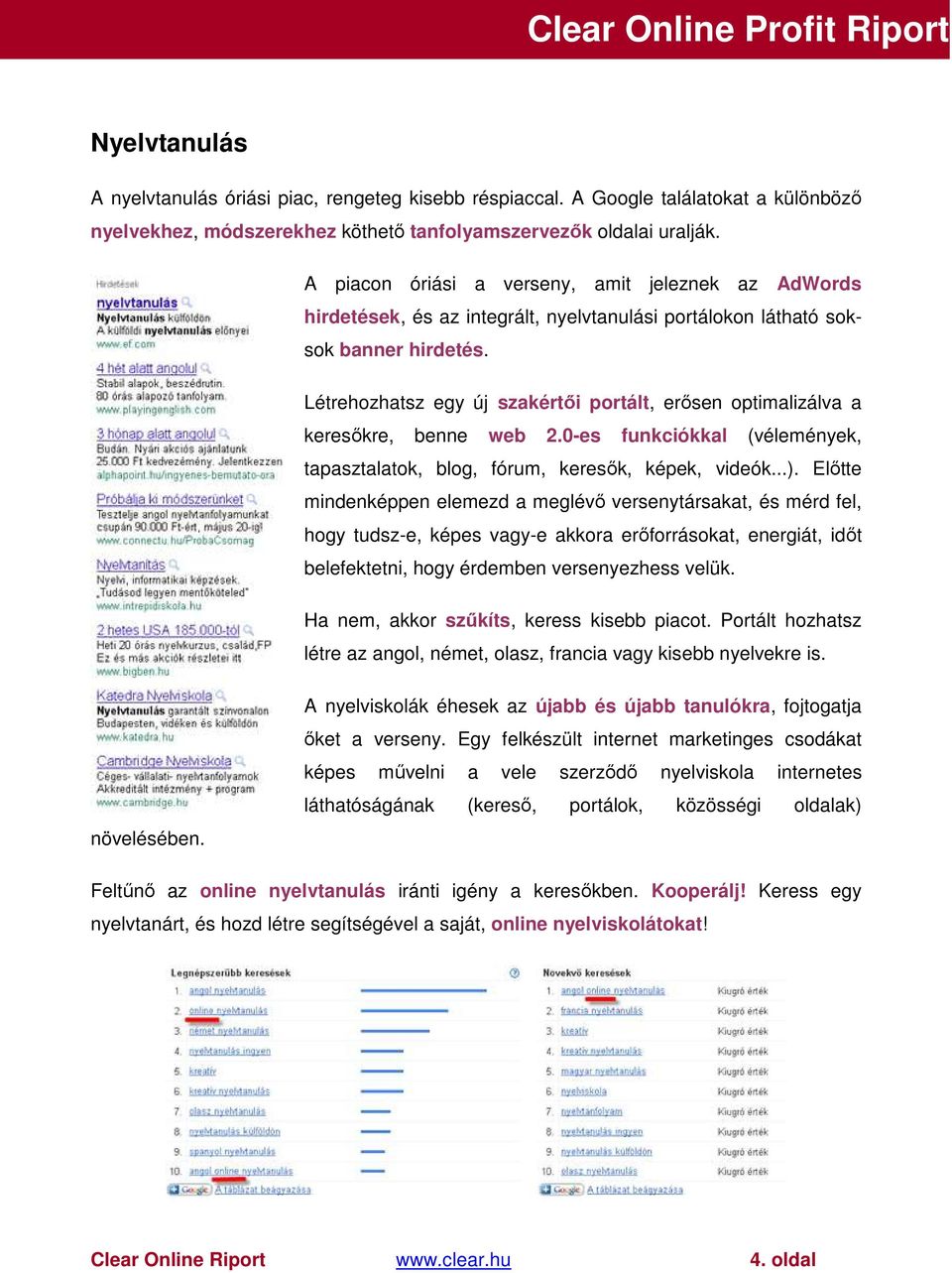 Létrehozhatsz egy új szakértıi portált, erısen optimalizálva a keresıkre, benne web 2.0-es funkciókkal (vélemények, tapasztalatok, blog, fórum, keresık, képek, videók...).