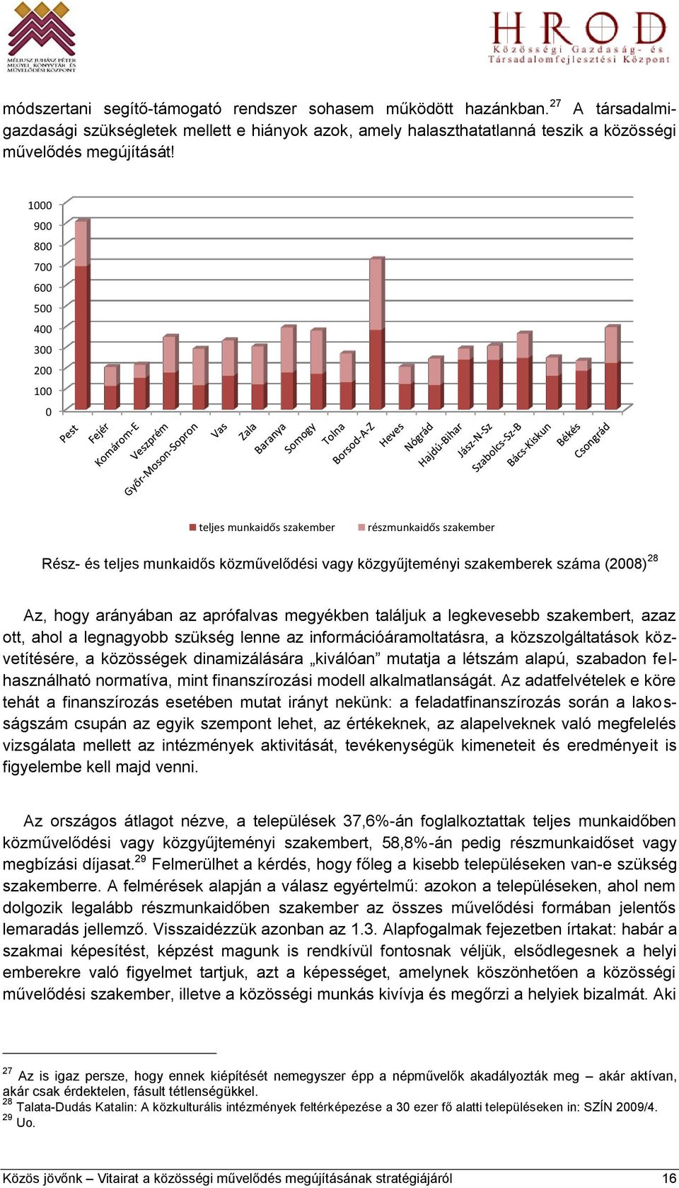 arányában az aprófalvas megyékben találjuk a legkevesebb szakembert, azaz ott, ahol a legnagyobb szükség lenne az információáramoltatásra, a közszolgáltatások közvetítésére, a közösségek