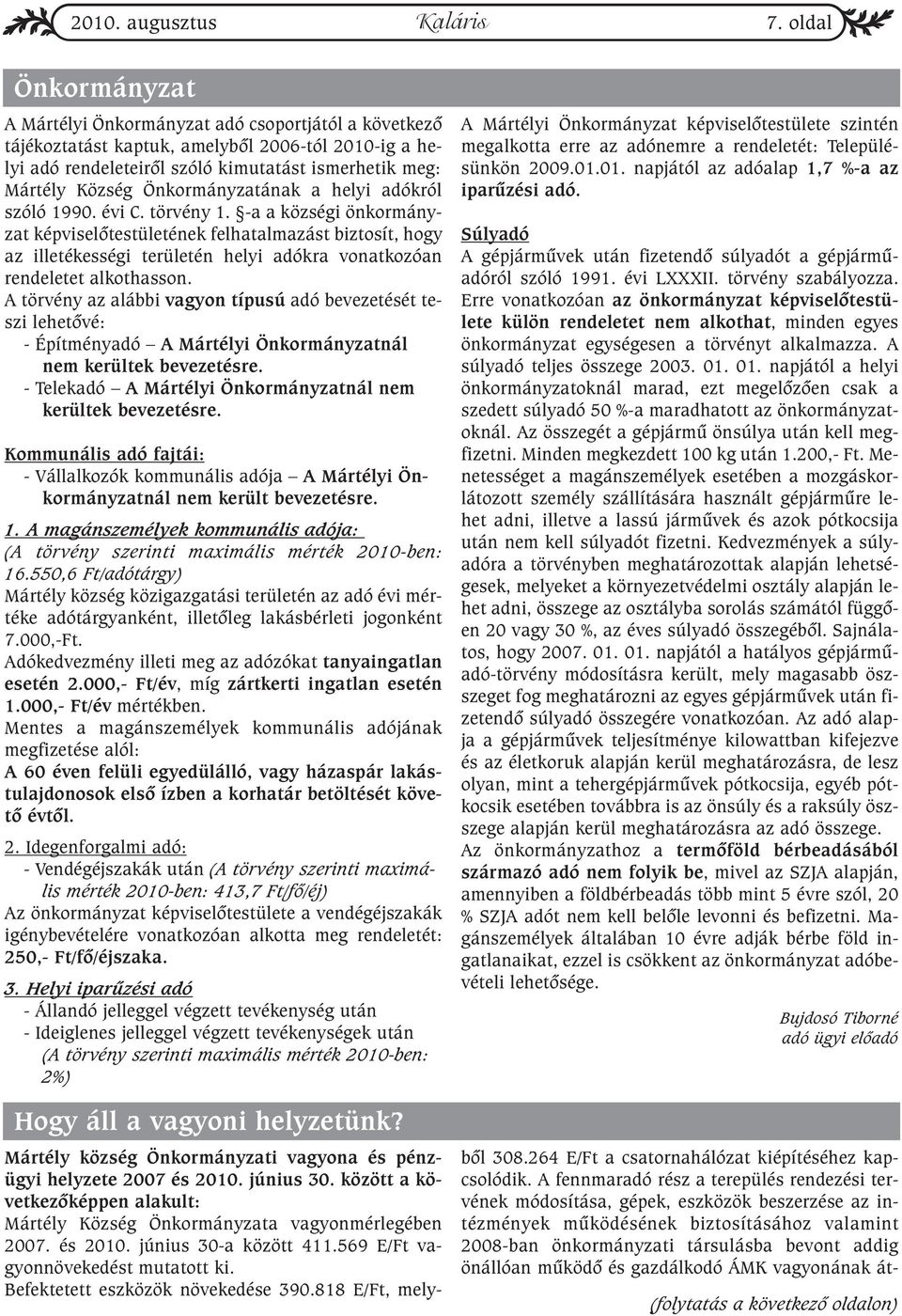 Önkormányzatának a helyi adókról szóló 1990. évi C. törvény 1.