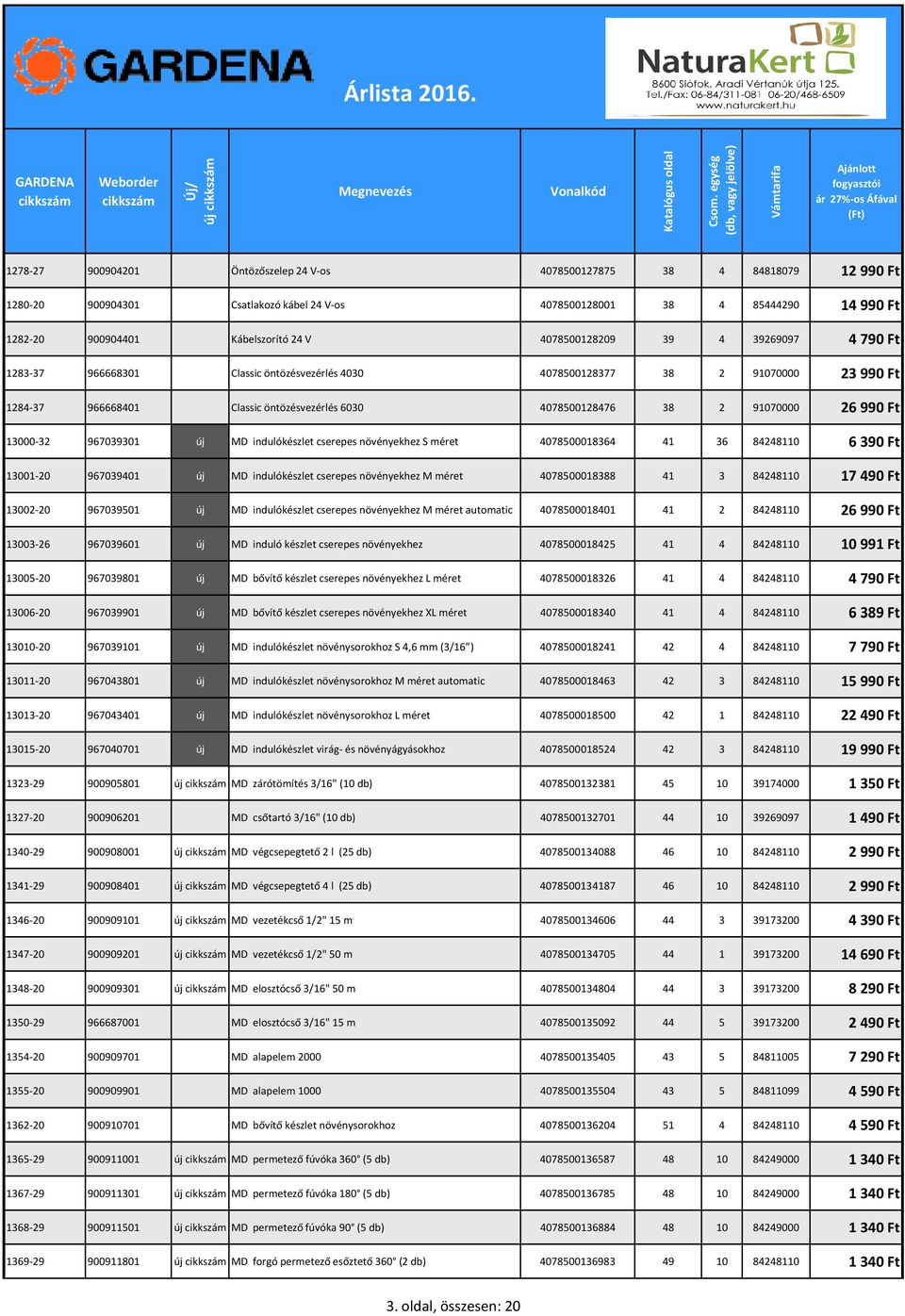 990 Ft 13000-32 967039301 új MD indulókészlet cserepes növényekhez S méret 4078500018364 41 36 84248110 6 390 Ft 13001-20 967039401 új MD indulókészlet cserepes növényekhez M méret 4078500018388 41 3