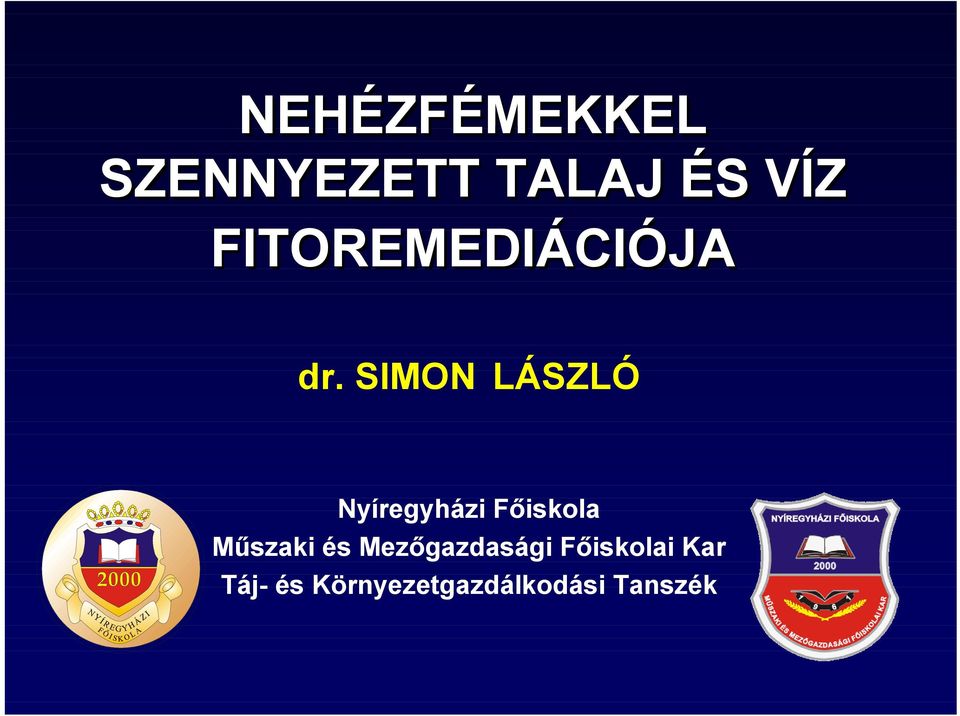 SIMON LÁSZLÓ Nyíregyházi F$iskola M*szaki