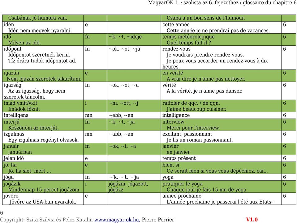 Je voudrais prendre rendez-vous. Tíz órára tudok időpontot ad. Je peux vous accorder un rendez-vous à dix heures. igazán e en vérité Nem igazán szeretek takarítani.