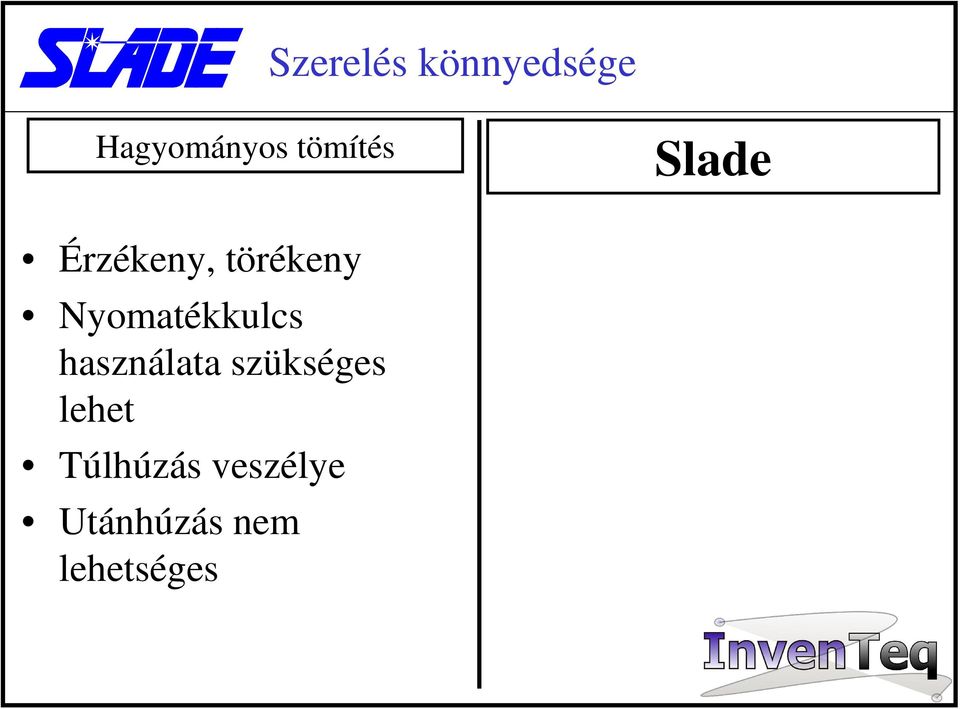 Nyomatékkulcs használata szükséges