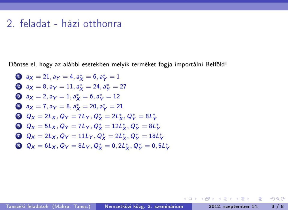 20, a = 21 X Y 5 Q X = 2L X, Q Y = 7L Y, Q X = 2L X, Q Y = 8L Y 6 Q X = 5L X, Q Y = 7L Y, Q X = 12L X, Q Y = 8L Y 7 Q X = 2L X, Q Y = 11L