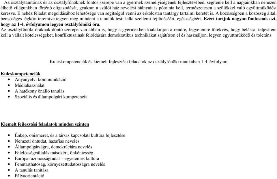 A közösségben a közösség által, bensőséges légkört teremtve tegyen meg mindent a tanulók testi-lelki-szellemi fejlődéséért, egészségéért. Ezért tartjuk nagyon fontosnak azt, hogy az 1-4.