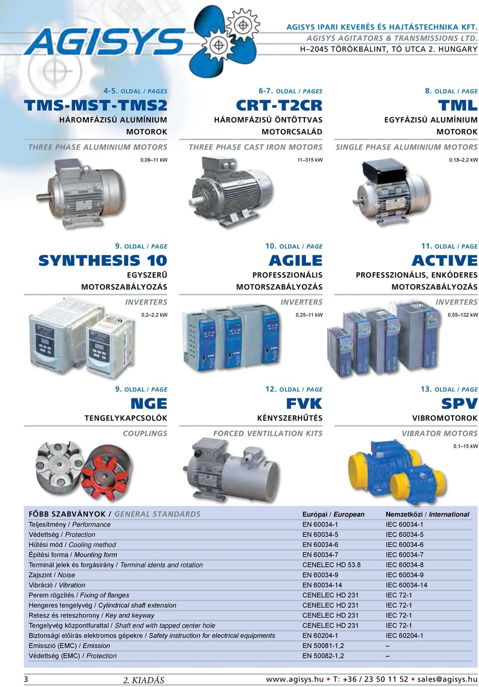 oldal / page agile professzionális motorszabályozás InverterS 0,25 11 kw 11. oldal / page active professzionális, enkóderes motorszabályozás Inverters 0,55 132 kw 9.