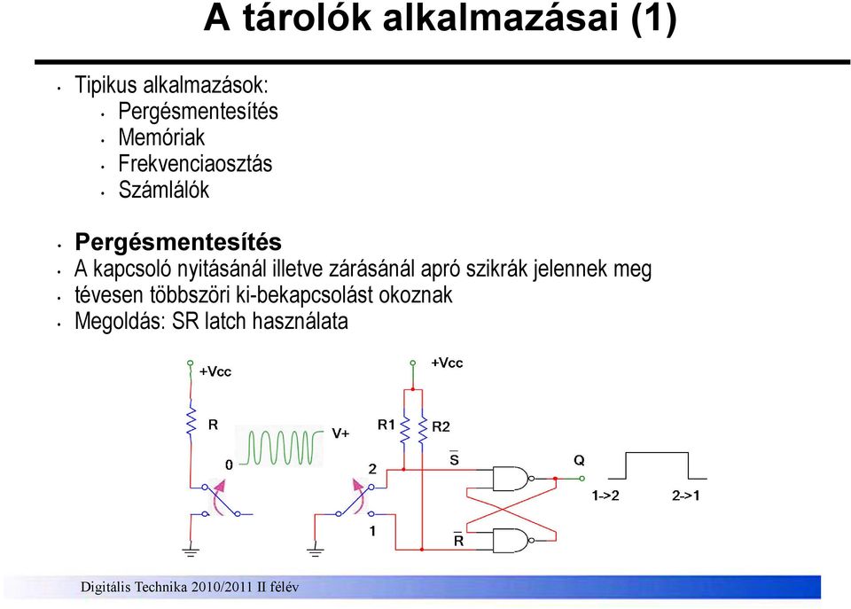 nyitásánál illetve zárásánál apró szikrák jelennek meg tévesen