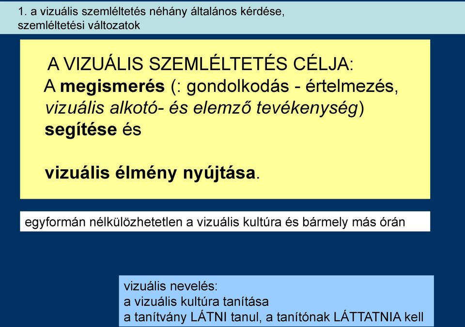 tevékenység) segítése és vizuális élmény nyújtása.