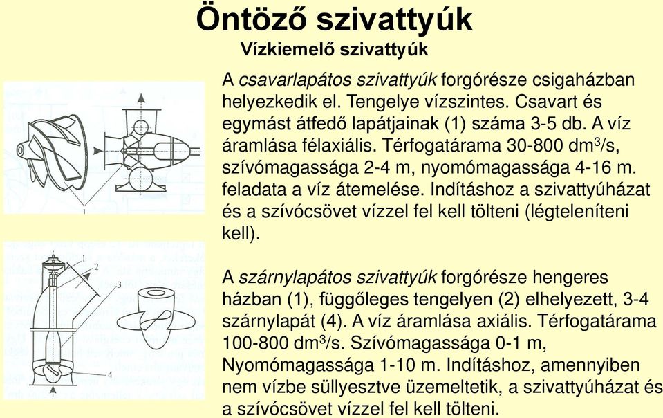 Indításhoz a szivattyúházat és a szívócsövet vízzel fel kell tölteni (légteleníteni kell).