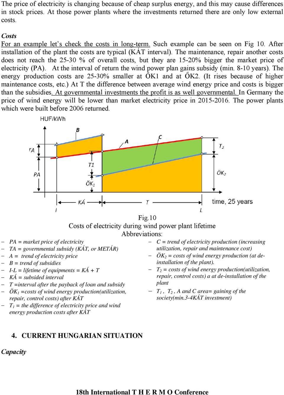 After installation of the plant the costs are typical (KÁT interval).