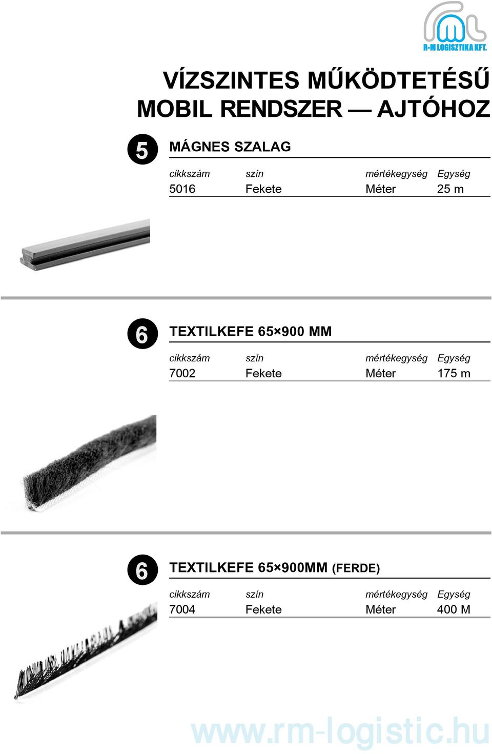 TEXTILKEFE 65 900 MM 7002 Fekete Méter 175 m 6