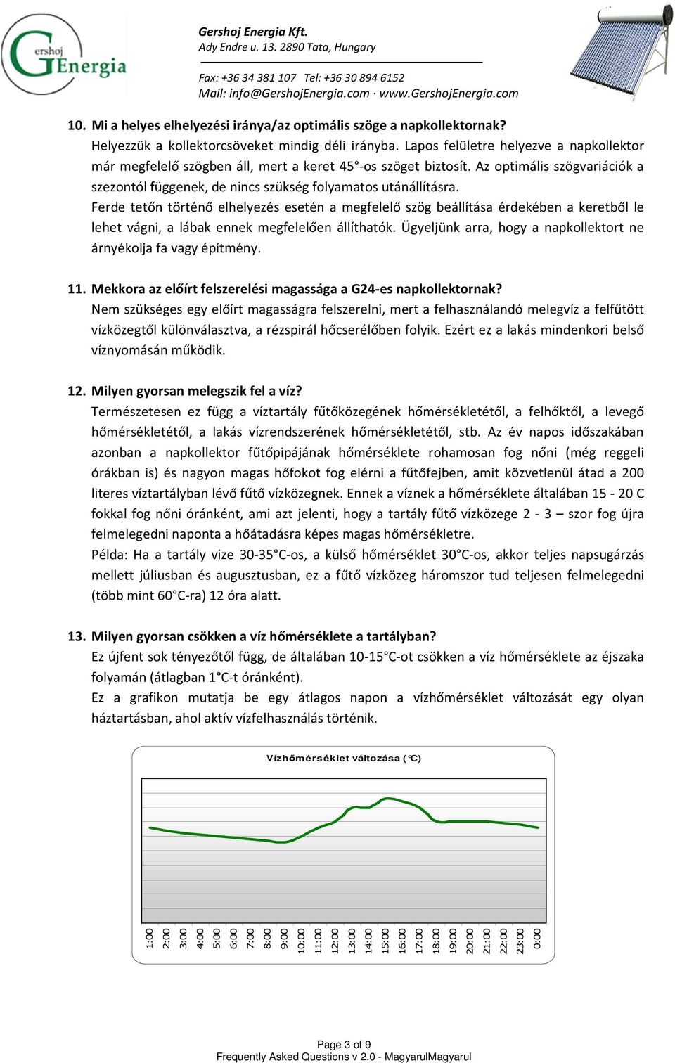 Ferde tetőn történő elhelyezés esetén a megfelelő szög beállítása érdekében a keretből le lehet vágni, a lábak ennek megfelelően állíthatók.