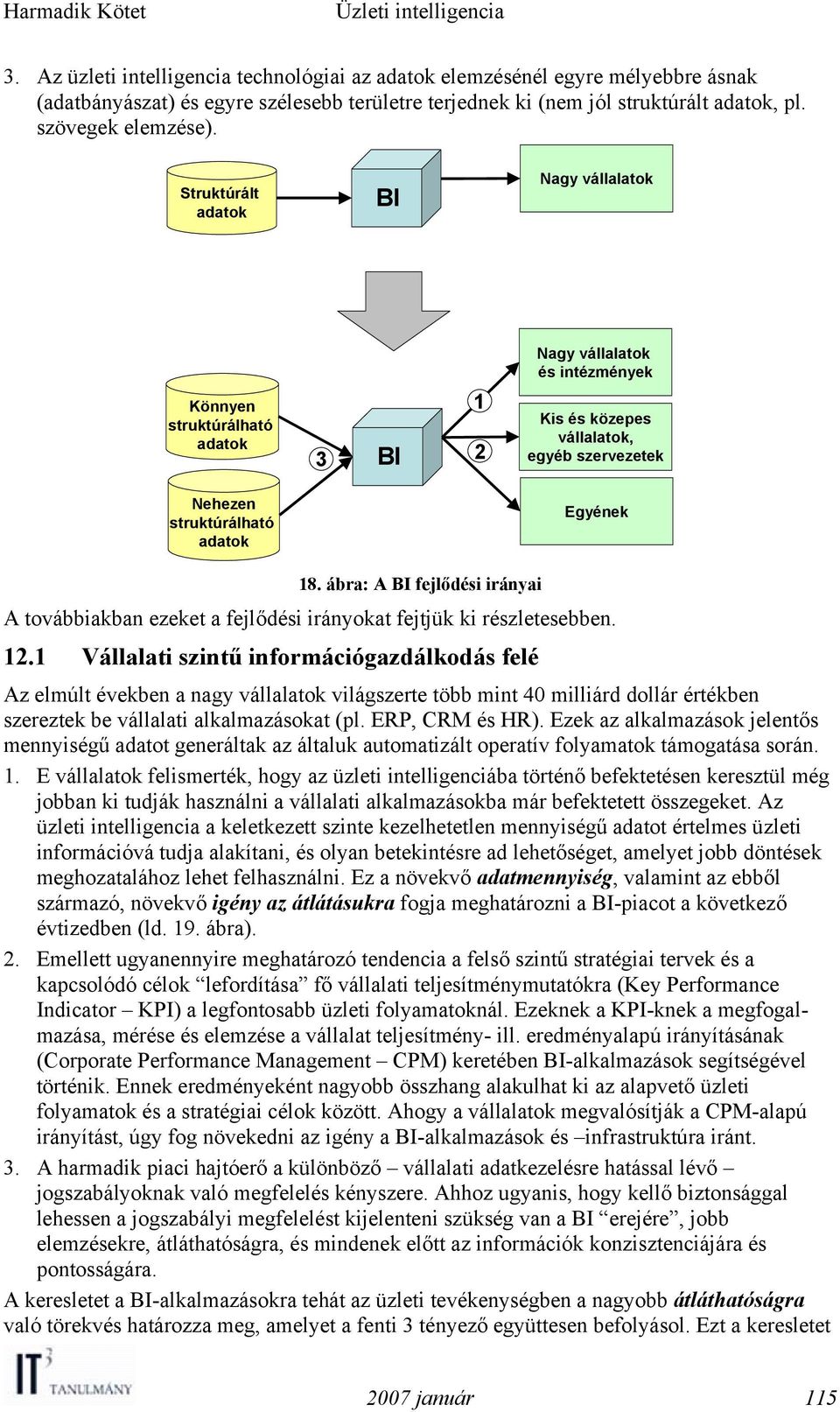 ábra: A BI fejlődési irányai A továbbiakban ezeket a fejlődési irányokat fejtjük ki részletesebben. 12.