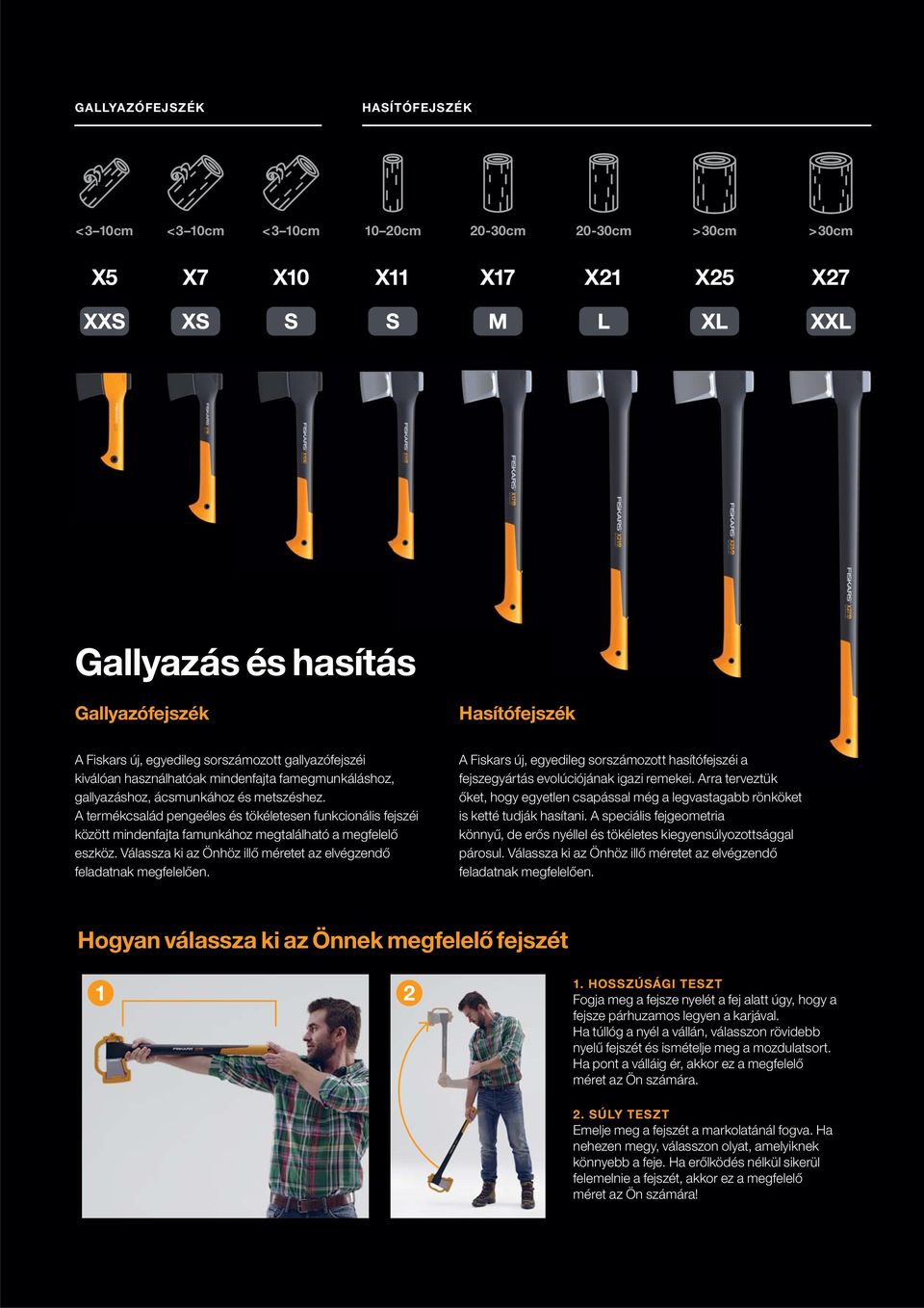 A termékcsalád pengeéles és tökéletesen funkcionális fejszéi között mindenfajta famunkához megtalálható a megfelelő eszköz. Válassza ki az Önhöz illő méretet az elvégzendő feladatnak megfelelően.