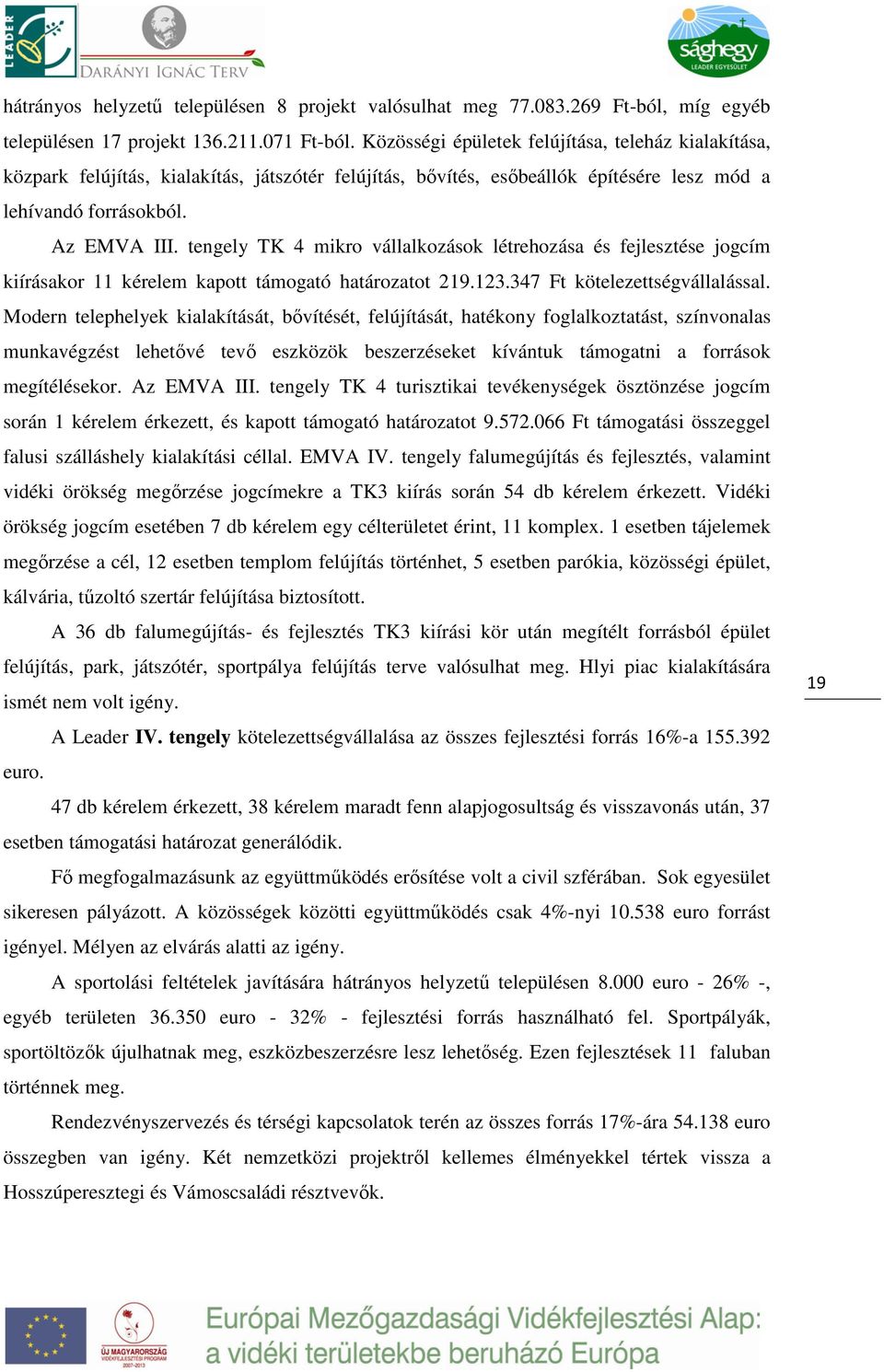 tengely TK 4 mikro vállalkozások létrehozása és fejlesztése jogcím kiírásakor 11 kérelem kapott támogató határozatot 219.123.347 Ft kötelezettségvállalással.