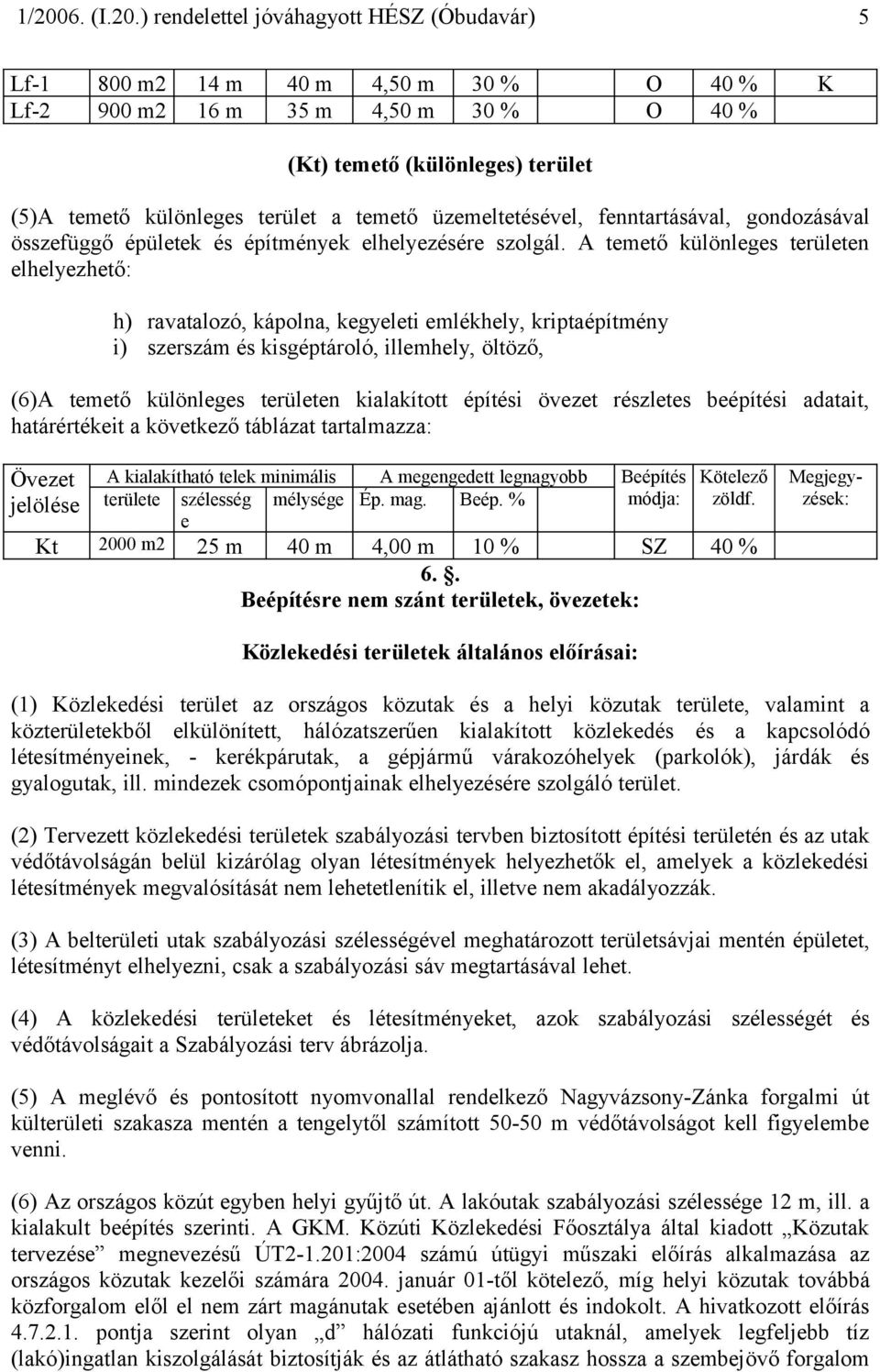 A temető különleges területen elhelyezhető: h) ravatalozó, kápolna, kegyeleti emlékhely, kriptaépítmény i) szerszám és kisgéptároló, illemhely, öltöző, (6)A temető különleges területen kialakított