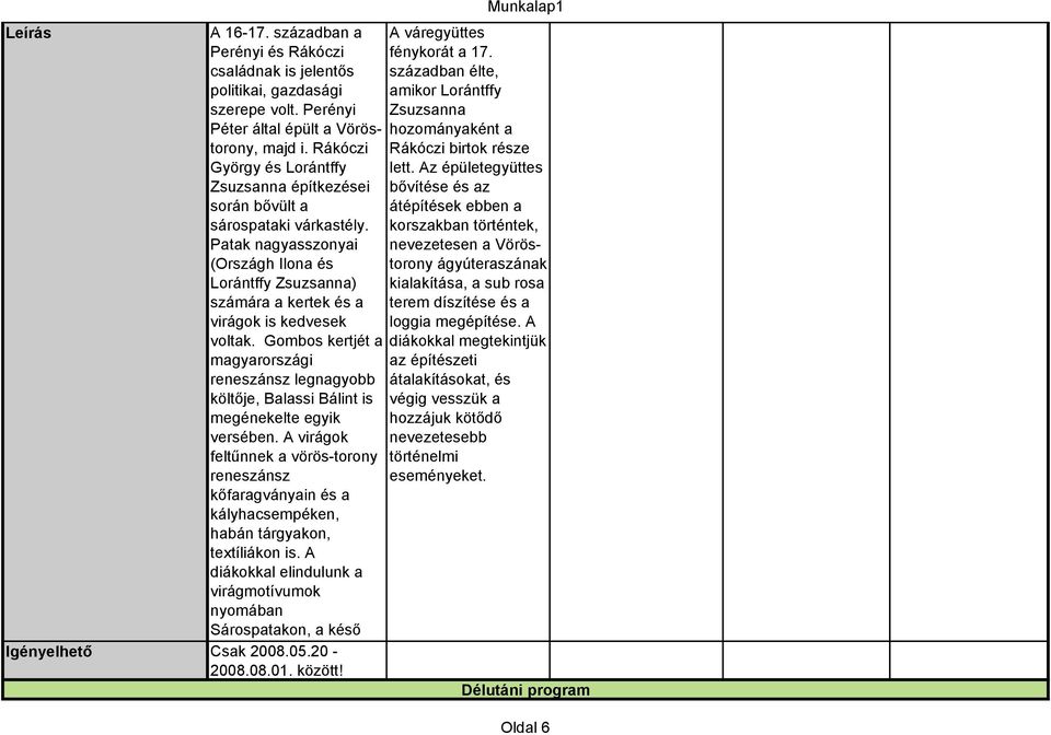 Gombos kertjét a magyarországi reneszánsz legnagyobb költője, Balassi Bálint is megénekelte egyik versében.