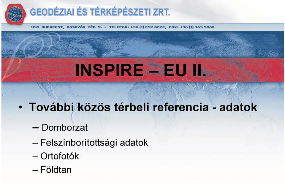 referencia - adatok Domborzat