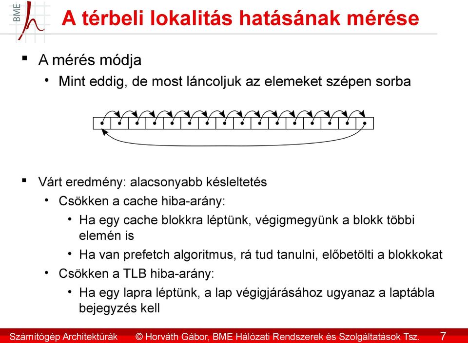 van prefetch algoritmus, rá tud tanulni, előbetölti a blokkokat Csökken a TLB hiba-arány: Ha egy lapra léptünk, a lap