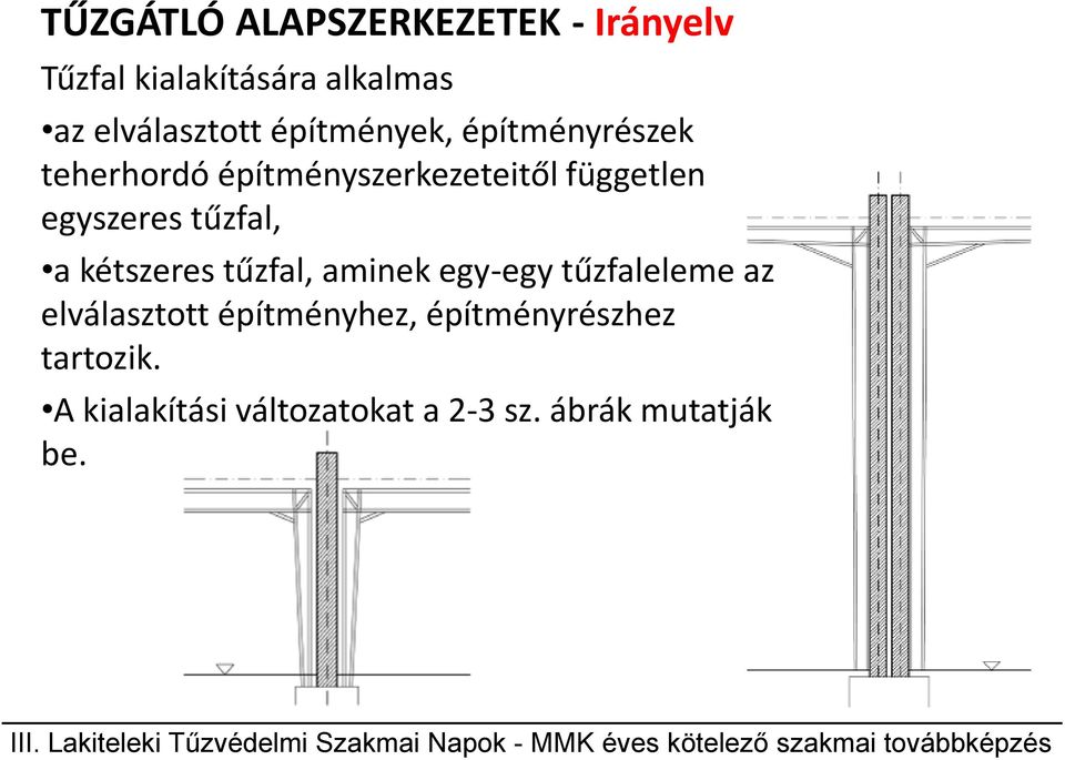 tűzfal, a kétszeres tűzfal, aminek egy-egy tűzfaleleme az elválasztott