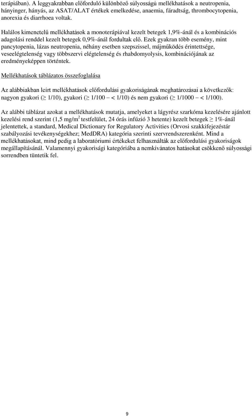 Halálos kimenetelű mellékhatások a monoterápiával kezelt betegek 1,9%-ánál és a kombinációs adagolási renddel kezelt betegek 0,9%-ánál fordultak elő.