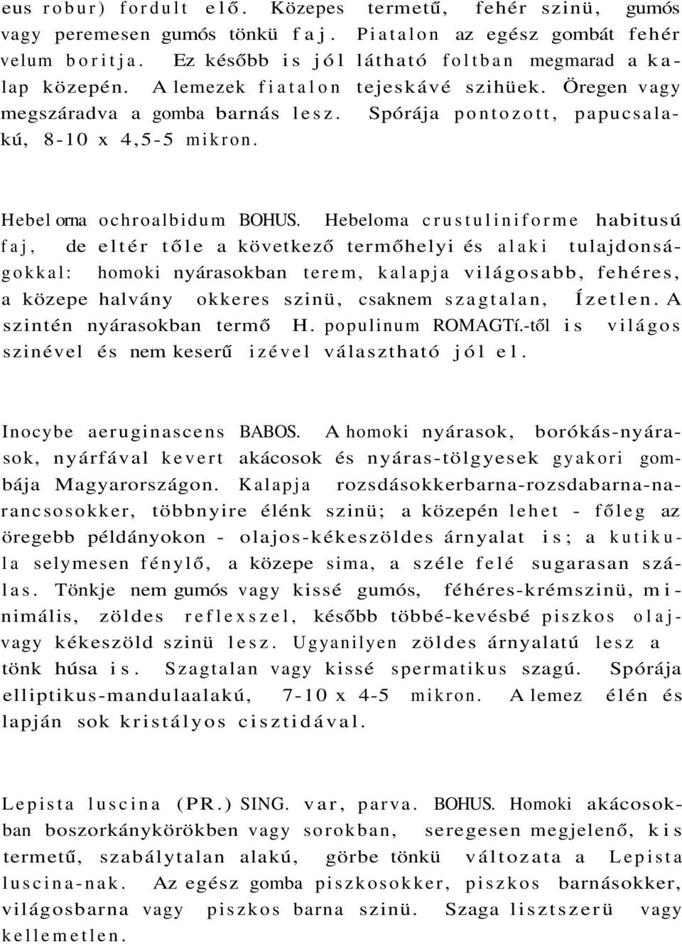 Hebeloma crustuliniforme habitusú faj, de eltér tőle a következő termőhelyi és alaki tulajdonságokkal: homoki nyárasokban terem, kalapja világosabb, fehéres, a közepe halvány okkeres szinü, csaknem