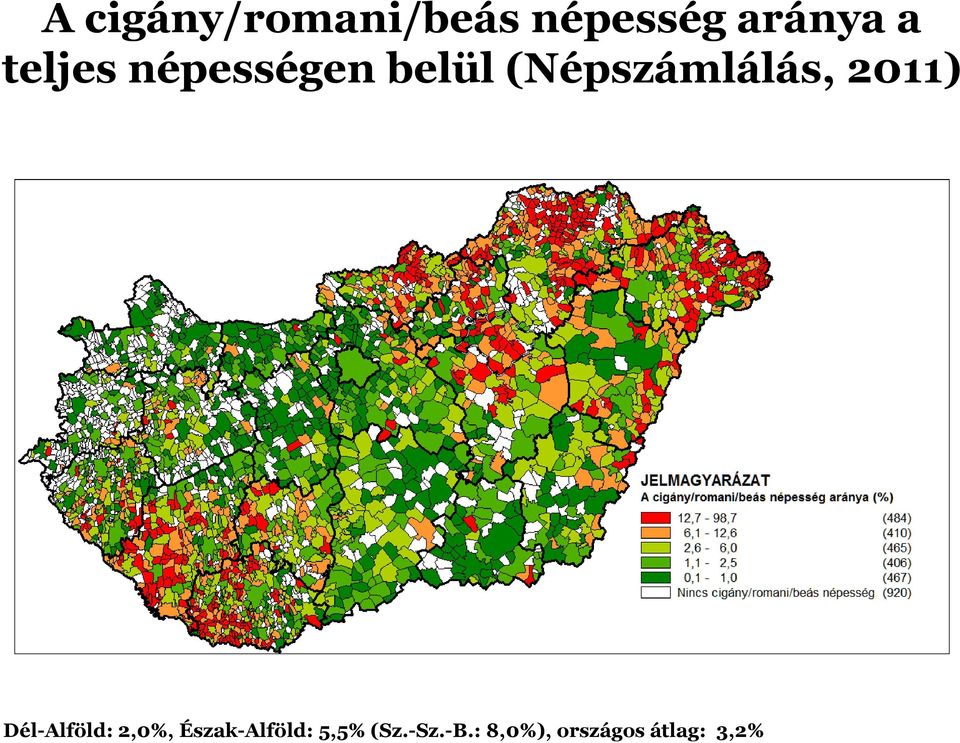 2011) Dél-Alföld: 2,0%, Észak-Alföld: