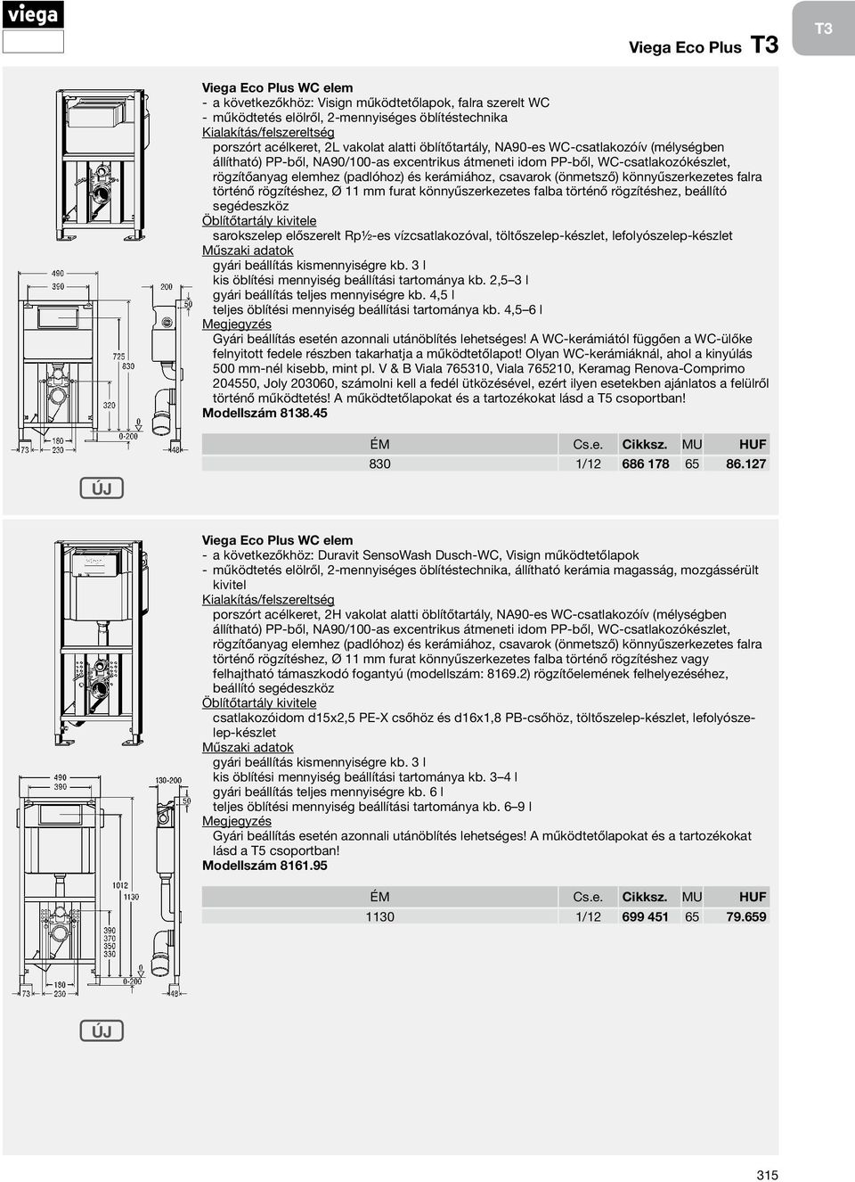 (önmetsző) könnyűszerkezetes falra történő rögzítéshez, Ø 11 mm furat könnyűszerkezetes falba történő rögzítéshez, beállító segédeszköz sarokszelep előszerelt Rp½-es vízcsatlakozóval,