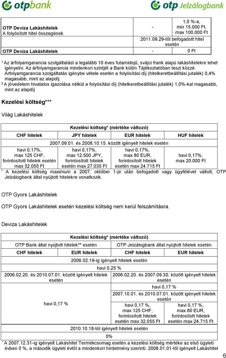 Az árfolyamgarancia mindenkori szintjét a Bank külön Tájékoztatóban teszi közzé.