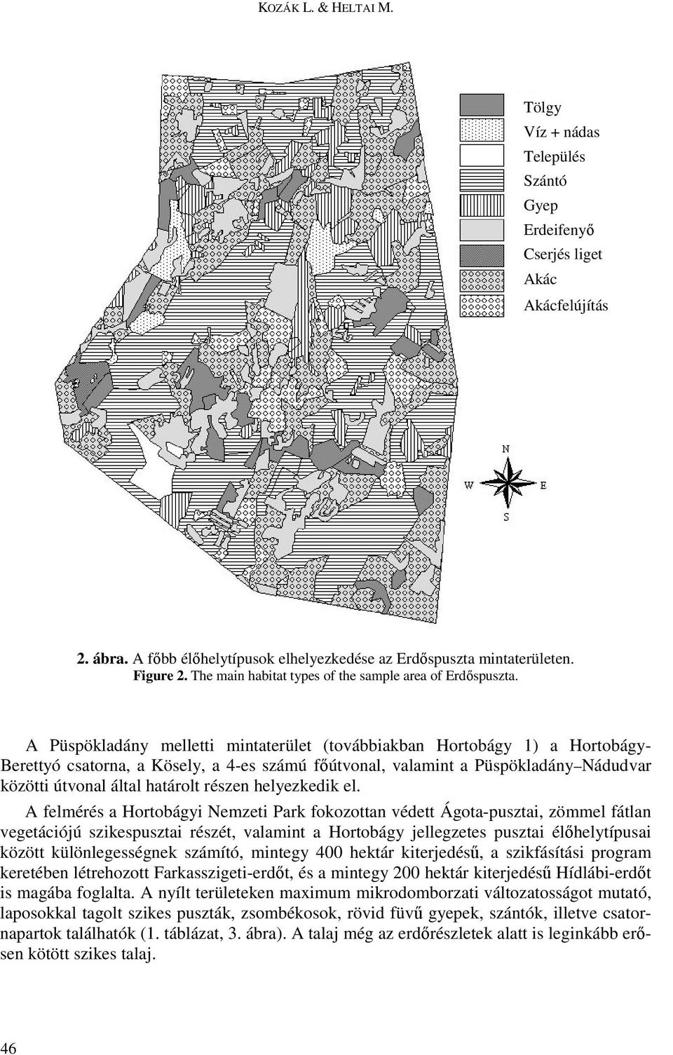 A Püspökladány melletti mintaterület (továbbiakban Hortobágy 1) a Hortobágy- Berettyó csatorna, a Kösely, a 4-es számú fıútvonal, valamint a Püspökladány Nádudvar közötti útvonal által határolt