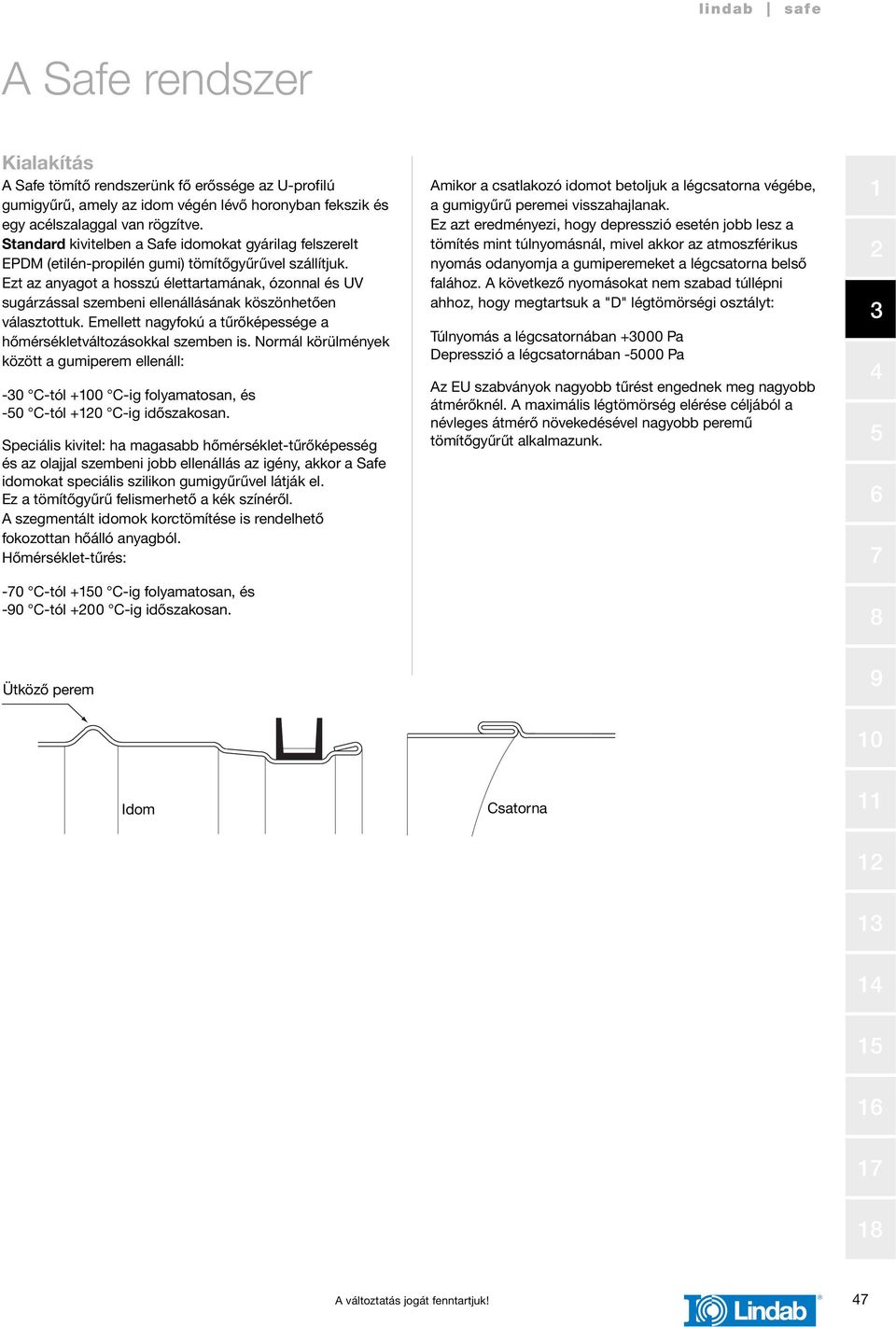 Ezt az anyagot a hosszú élettartamának, ózonnal UV sugárzással szembeni ellenállásának köszönhetően választottuk. Emellett nagyfokú a tűrőképessége a hőmérsékletváltozásokkal szemben is.