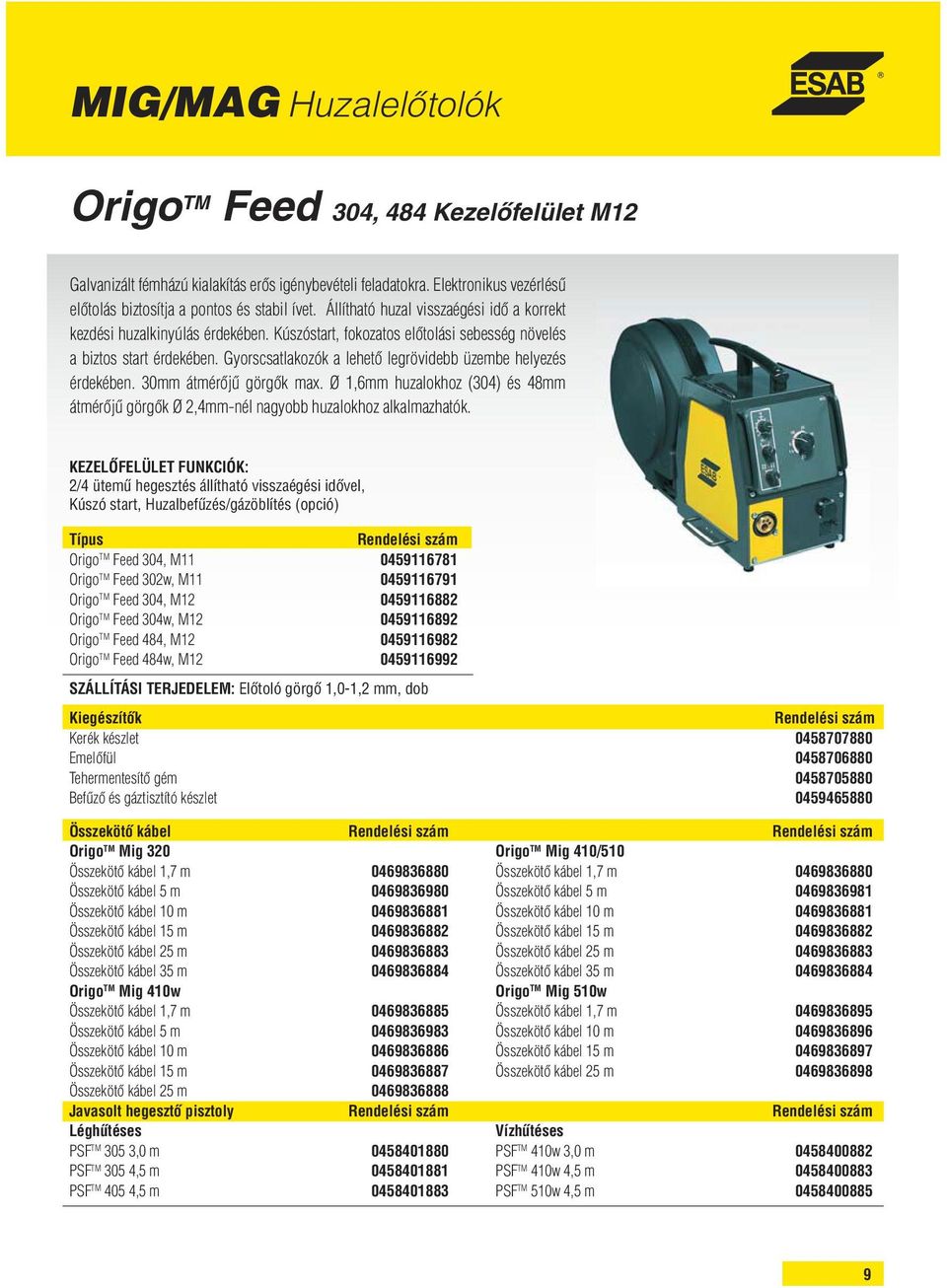 Gyorscsatlakozók a lehető legrövidebb üzembe helyezés érdekében. 30mm átmérőjű görgők max. Ø 1,6mm huzalokhoz (304) és 48mm átmérőjű görgők Ø 2,4mm-nél nagyobb huzalokhoz alkalmazhatók.