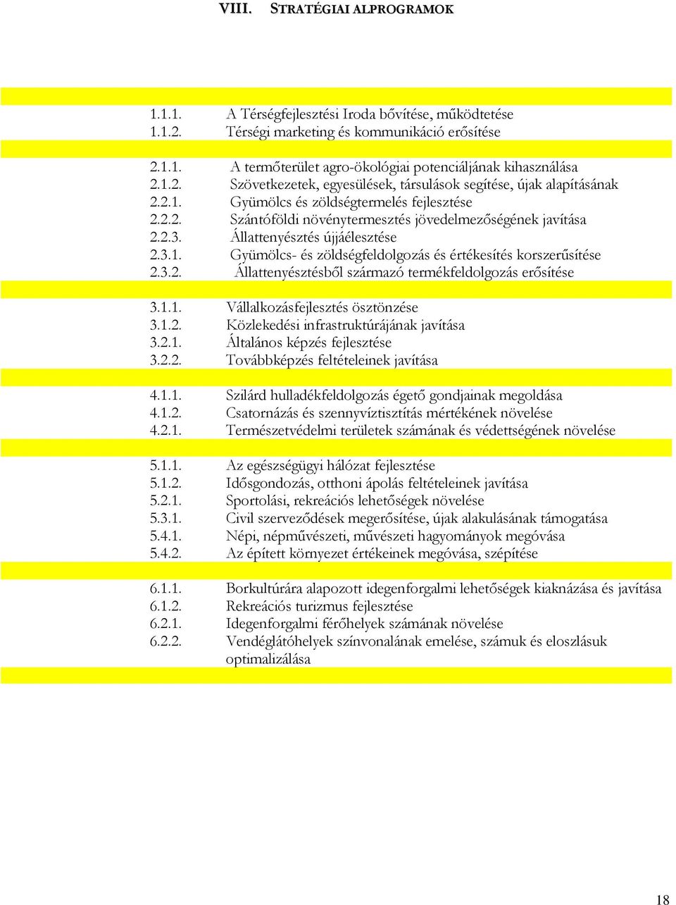 Állattenyésztés újjáélesztése 2.3.1. Gyümölcs- és zöldségfeldolgozás és értékesítés korszerűsítése 2.3.2. Állattenyésztésből származó termékfeldolgozás erősítése 3.1.1. Vállalkozásfejlesztés ösztönzése 3.