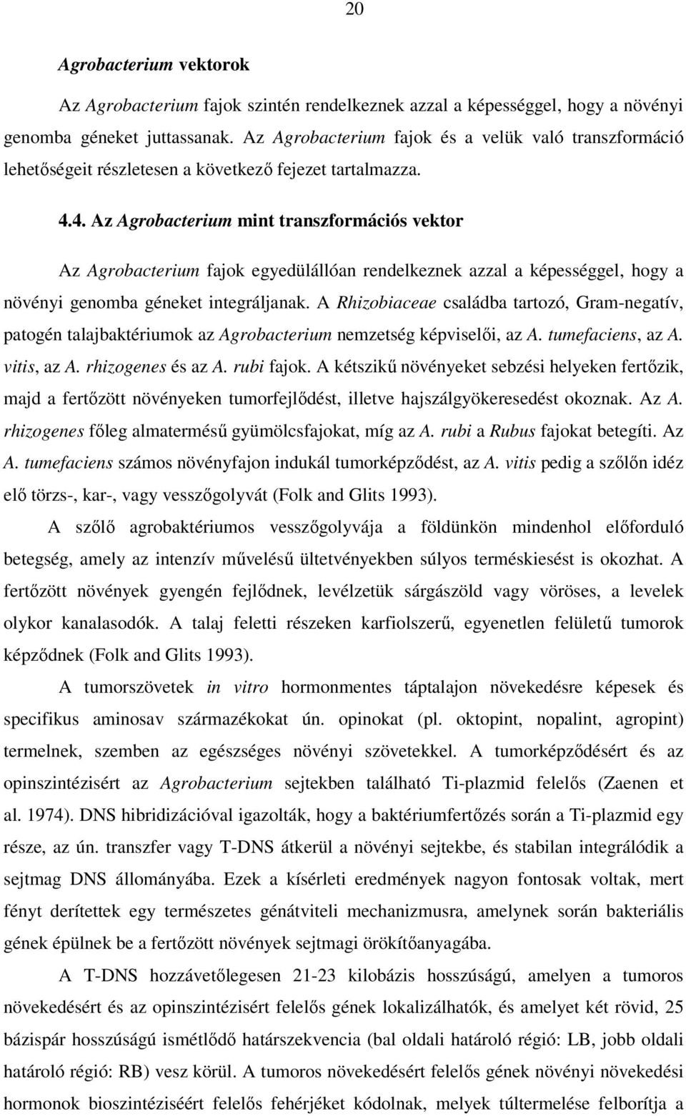 4. Az Agrobacterium mint transzformációs vektor Az Agrobacterium fajok egyedülállóan rendelkeznek azzal a képességgel, hogy a növényi genomba géneket integráljanak.