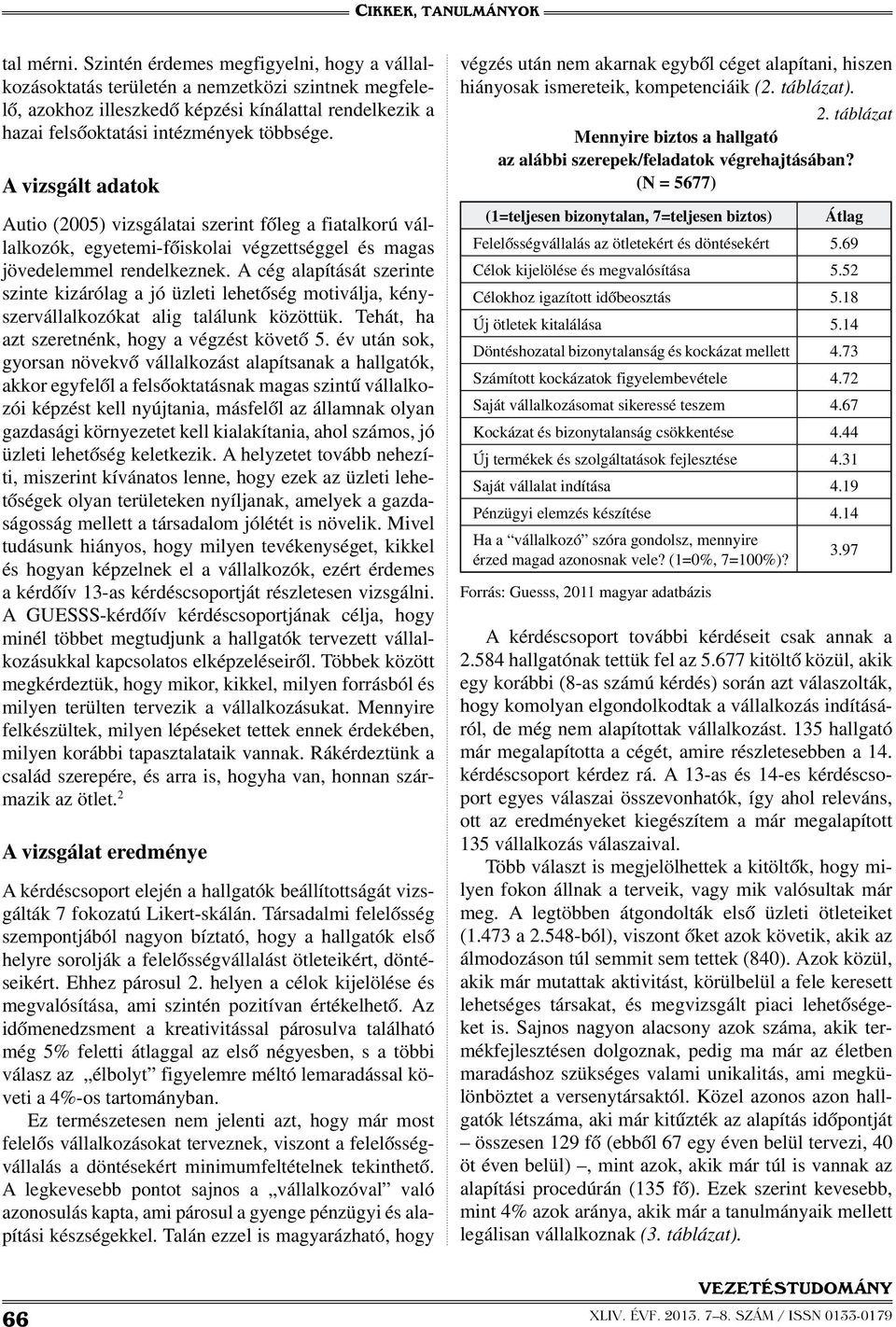 A vizsgált adatok Autio (2005) vizsgálatai szerint főleg a fiatalkorú vállalkozók, egyetemi-főiskolai végzettséggel és magas jövedelemmel rendelkeznek.